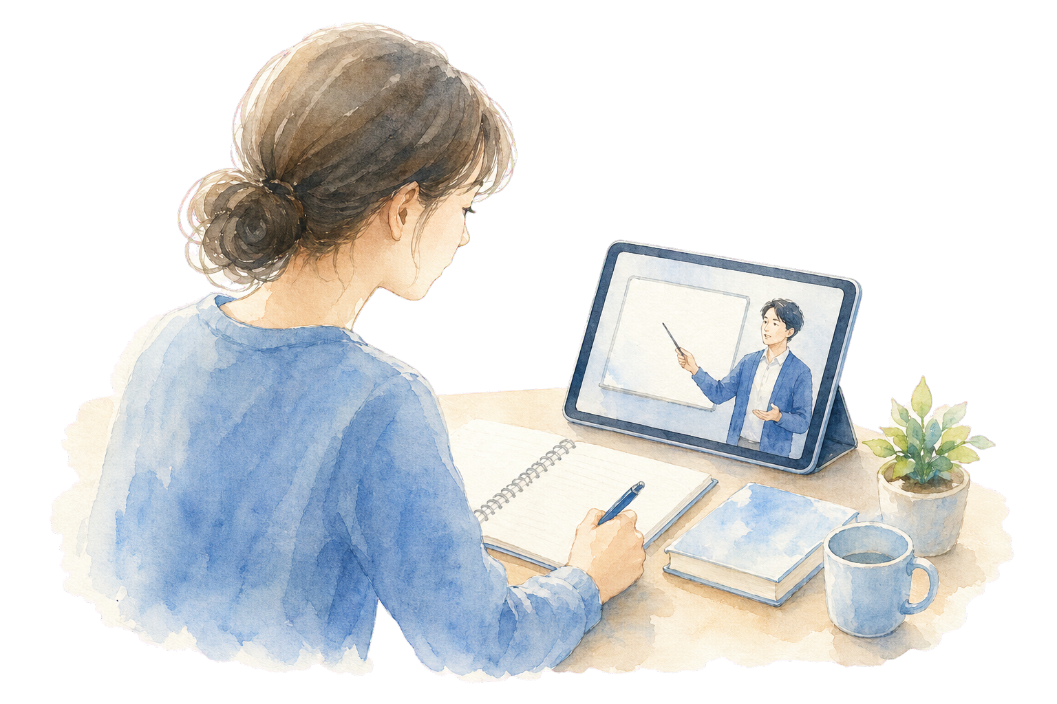 地域の大学教員による講義を受ける学生のイラスト